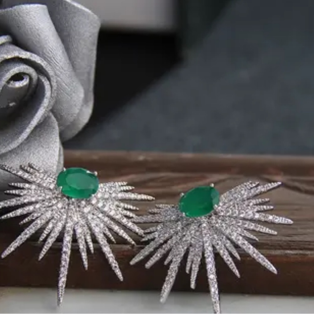 3ct Starburst Earrings - Picture 7 of 14